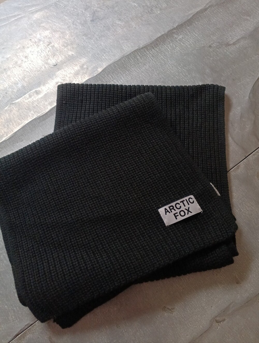 Arctic Fox 100% Recycled Material Knit Scarf Black NWOT O/S